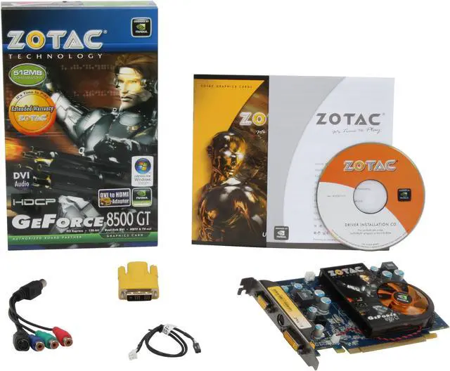 Alt view image 5 of 5 - ZOTAC GeForce 8500 GT 512MB GDDR2 PCI Express x16 Graphics Card ZT-85TEH2P-FSL