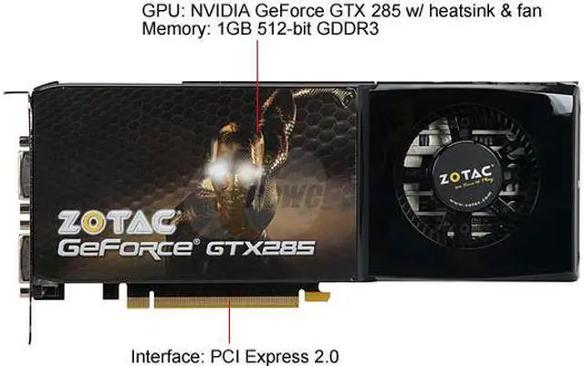 Alt view image 3 of 6 - ZOTAC GeForce GTX 285 1GB GDDR3 PCI Express 2.0 x16 SLI Support Graphics Card ZT-285E3LA-FSP