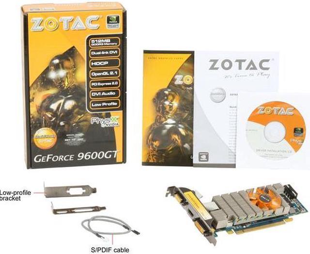 Alt view image 6 of 6 - ZOTAC GeForce 9600 GT 512MB GDDR3 PCI Express 2.0 x16 Low Profile Ready Graphics Card ZT-96TES3L-FSL