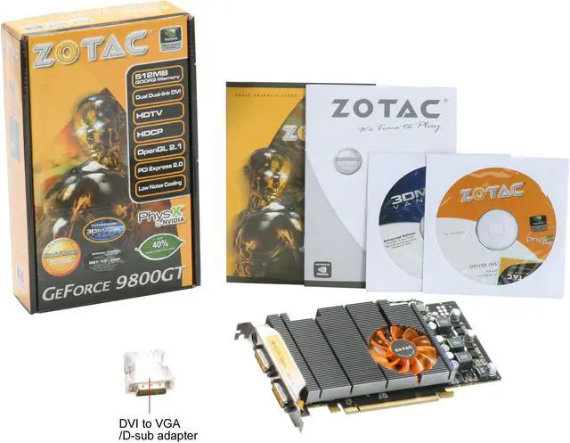 Alt view image 5 of 5 - ZOTAC GeForce 9800 GT 512MB GDDR3 PCI Express 2.0 x16 SLI Support Graphics Card ZT-98GES3G-FSL