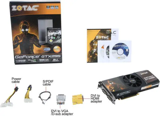 Alt view image 6 of 6 - ZOTAC GeForce GTX 295 1792MB GDDR3 PCI Express 2.0 x16 SLI Support Graphics Card ZT-295E3MB-FSP
