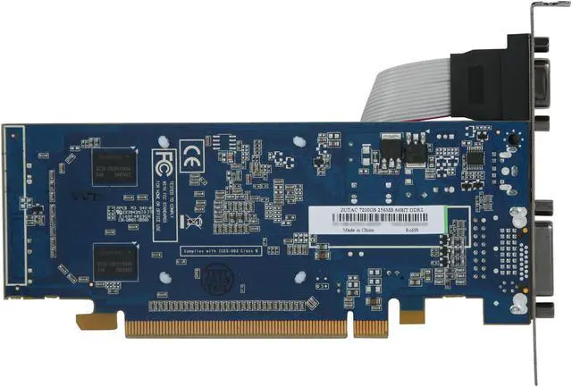 Alt view image 4 of 5 - ZOTAC GeForce 7200GS 256MB GDDR2 PCI Express x16 Low Profile Ready Graphics Card ZT-72SE250-HSS