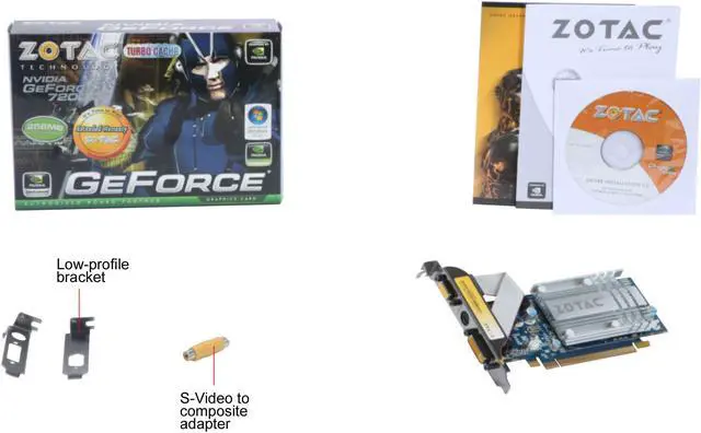 Alt view image 5 of 5 - ZOTAC GeForce 7200GS 256MB GDDR2 PCI Express x16 Low Profile Ready Graphics Card ZT-72SE250-HSS