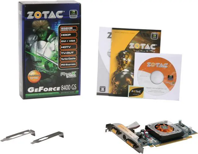 Alt view image 5 of 10 - ZOTAC GeForce 8400 GS 256MB GDDR2 PCI Express x16 Low Profile Ready Graphics Card ZT-84MEG4P-FSL