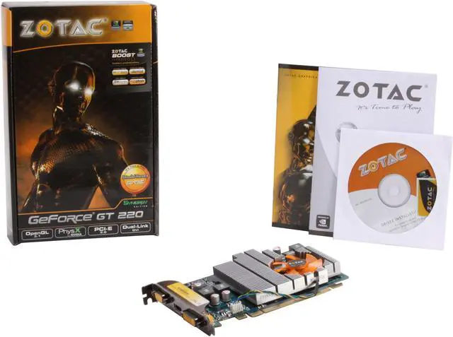 Alt view image 5 of 5 - ZOTAC GeForce GT 220 1GB DDR2 PCI Express 2.0 x16 Graphics Card ZT-20203-10L