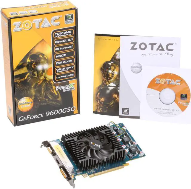 Alt view image 5 of 5 - ZOTAC GeForce 9600 GSO 256MB - up to 512MB with TurboCache GDDR3 PCI Express 2.0 x16 SLI Support Graphics Card ZT-96SEQ3P-FDL