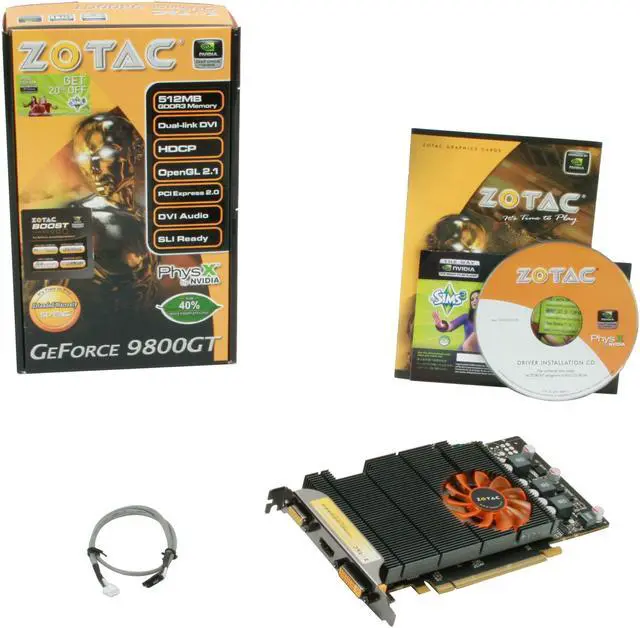 Alt view image 5 of 5 - ZOTAC GeForce 9800 GT 512MB GDDR3 PCI Express 2.0 x16 SLI Support Graphics Card ZT-98GES3M-FSL