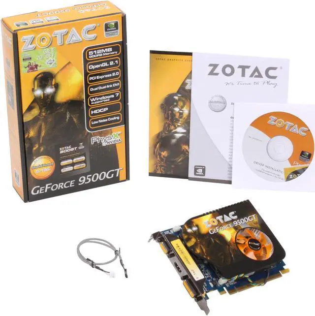 Alt view image 5 of 5 - ZOTAC GeForce 9500 GT 512MB DDR2 PCI Express 2.0 x16 Graphics Card ZT-95TEH3M-FSL