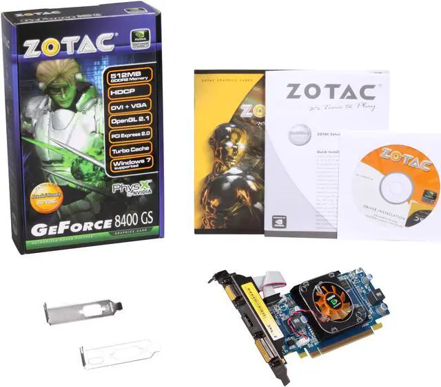 Alt view image 5 of 5 - ZOTAC GeForce 8400 GS 512MB GDDR2 PCI Express 2.0 x16 Low Profile Ready Graphics Card ZT-84MEH3M-FSL