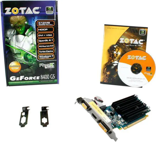 Alt view image 5 of 5 - ZOTAC GeForce 8400 GS 512MB DDR2 PCI Express 2.0 x16 Low Profile Ready Graphics Card ZT-84MEH4M-HSL