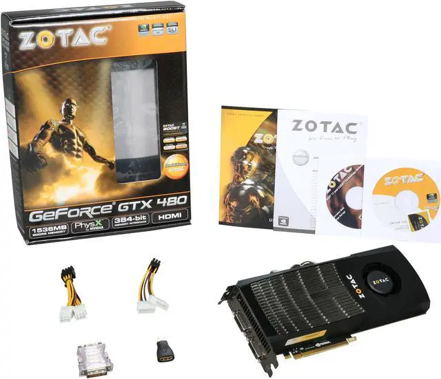 Alt view image 6 of 6 - ZOTAC GeForce GTX 480 (Fermi) 1536MB GDDR5 PCI Express 2.0 x16 SLI Support Graphics Card ZT-40101-10P