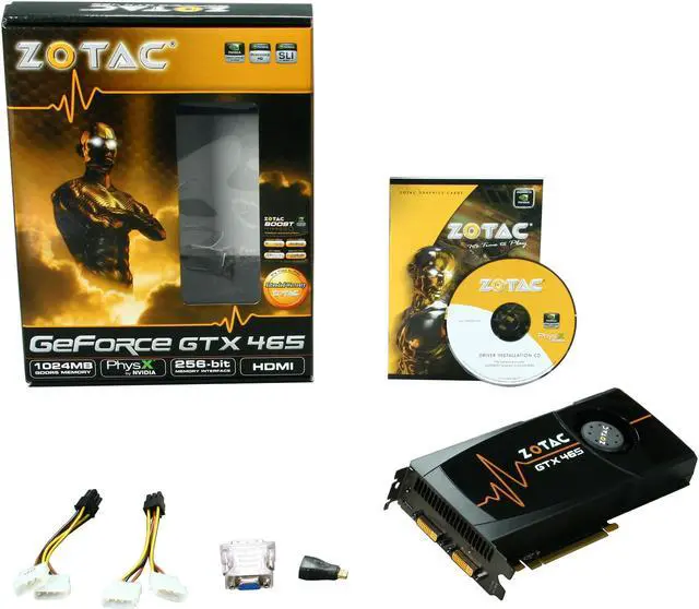Alt view image 6 of 6 - ZOTAC GeForce GTX 465 (Fermi) 1GB GDDR5 PCI Express 2.0 x16 SLI Support Graphics Card ZT-40301-10P