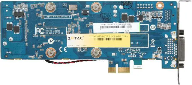 Alt view image 4 of 5 - ZOTAC ION Graphics Processor 512MB DDR3 PCI Express x1 Low Profile Ready Graphics Card ION-GPU-A-E
