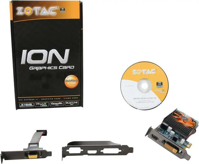 Alt view image 5 of 5 - ZOTAC ION Graphics Processor 512MB DDR3 PCI Express x1 Low Profile Ready Graphics Card ION-GPU-A-E