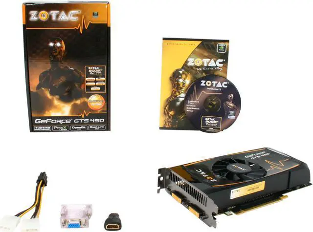 Alt view image 6 of 6 - ZOTAC GeForce GTS 450 (Fermi) 1GB GDDR5 PCI Express 2.0 x16 SLI Support Graphics Card ZT-40501-10L