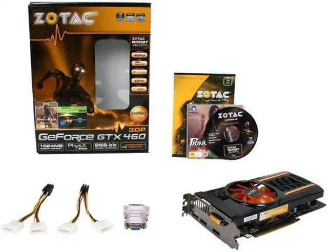 Alt view image 6 of 6 - ZOTAC GeForce GTX 460 (Fermi) 1GB GDDR5 PCI Express 2.0 x16 SLI Support Graphics Card ZT-40407-10P