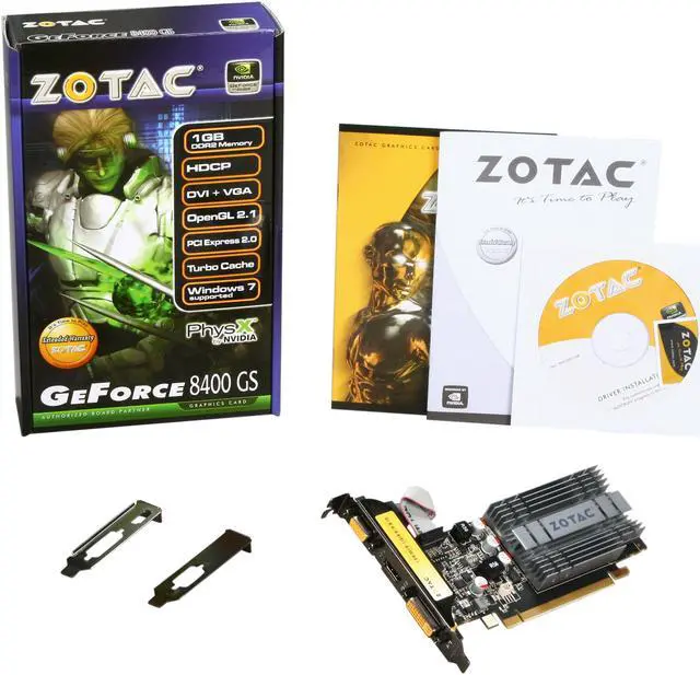 Alt view image 5 of 5 - ZOTAC GeForce 8400 GS 1GB DDR2 PCI Express 2.0 x16 Low Profile Ready Graphics Card ZT-84GEK2M-HSL