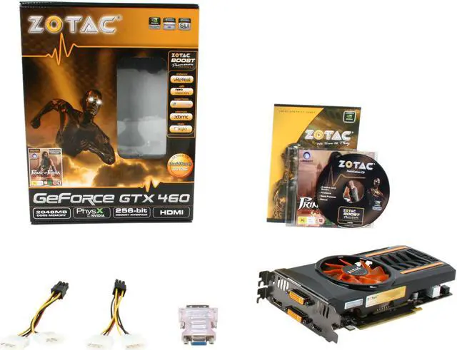 Alt view image 6 of 6 - ZOTAC GeForce GTX 460 (Fermi) 2GB GDDR5 PCI Express 2.0 x16 SLI Support Graphics Card ZT-40406-10P