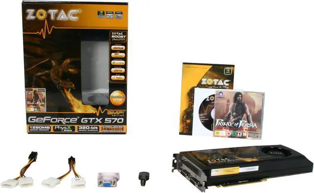 Alt view image 6 of 6 - ZOTAC AMP! GeForce GTX 570 (Fermi) 1280MB GDDR5 PCI Express 2.0 x16 SLI Support Graphics Card ZT-50202-10P