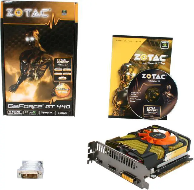 Alt view image 5 of 5 - ZOTAC GeForce GT 440 (Fermi) 512MB GDDR5 PCI Express 2.0 x16 Graphics Card ZT-40701-10L