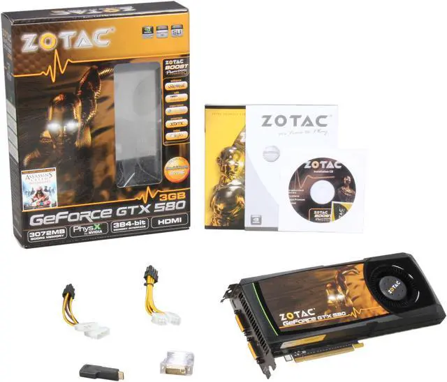 Alt view image 6 of 6 - ZOTAC GeForce GTX 580 (Fermi) 3GB GDDR5 PCI Express 2.0 x16 SLI Support Graphics Card ZT-50103-10P