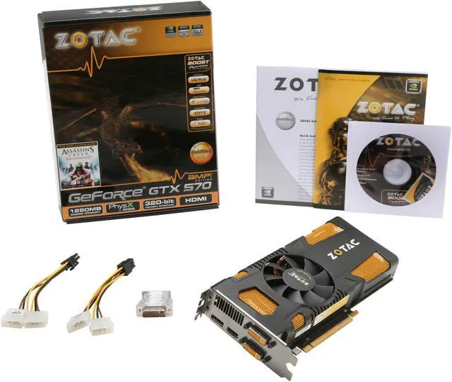 Alt view image 6 of 6 - ZOTAC AMP! GeForce GTX 570 (Fermi) 1280MB GDDR5 PCI Express 2.0 x16 SLI Support Graphics Card ZT-50204-10M