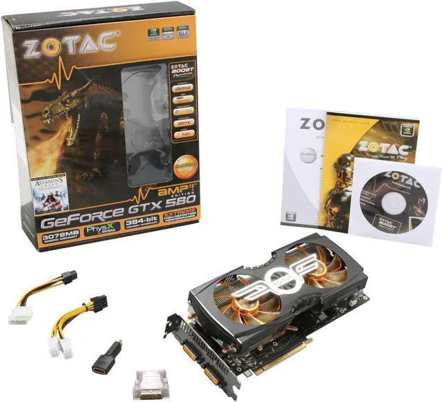 Alt view image 6 of 6 - ZOTAC AMP2! GeForce GTX 580 (Fermi) 3GB GDDR5 PCI Express 2.0 x16 SLI Support Graphics Card ZT-50104-10P