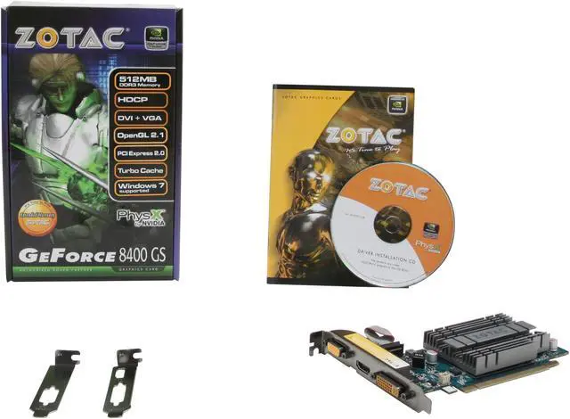 Alt view image 5 of 5 - ZOTAC GeForce 8400 GS 512MB DDR3 PCI Express 2.0 x16 Low Profile Ready Graphics Card ZT-84GEM2M-HSL