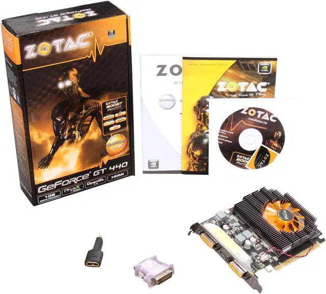 Alt view image 5 of 5 - ZOTAC GeForce GT 440 (Fermi) 1GB GDDR3 PCI Express 2.0 x16 Graphics Card ZT-40704-10L