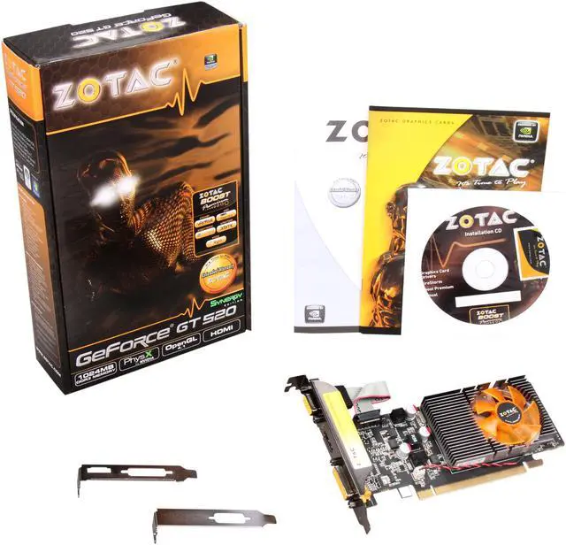 Alt view image 5 of 5 - ZOTAC GeForce GT 520 (Fermi) 1GB DDR3 PCI Express 2.0 x16 Low Profile Ready Graphics Card ZT-50603-10L