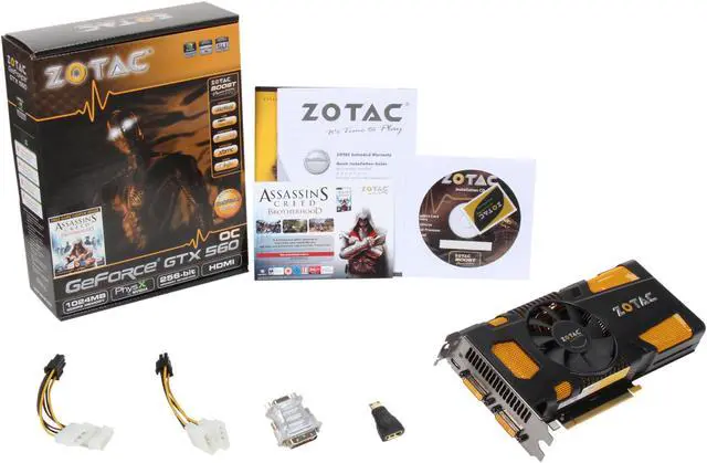 Alt view image 5 of 5 - ZOTAC GeForce GTX 560 (Fermi) 1GB GDDR5 PCI Express 2.0 x16 SLI Support Graphics Card ZT-50703-10M