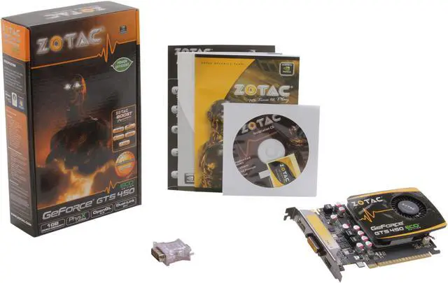 Alt view image 6 of 6 - ZOTAC GeForce GTS 450 (Fermi) 1GB DDR3 PCI Express 2.0 x16 SLI Support Graphics Card ZT-40508-10L
