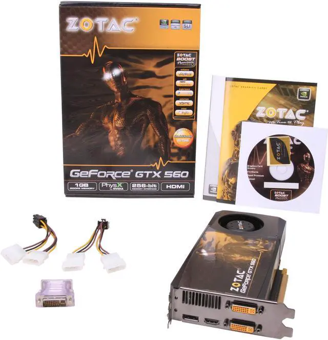 Alt view image 6 of 6 - ZOTAC GeForce GTX 560 (Fermi) 1GB GDDR5 PCI Express 2.0 x16 SLI Support Graphics Card ZT-50708-10M