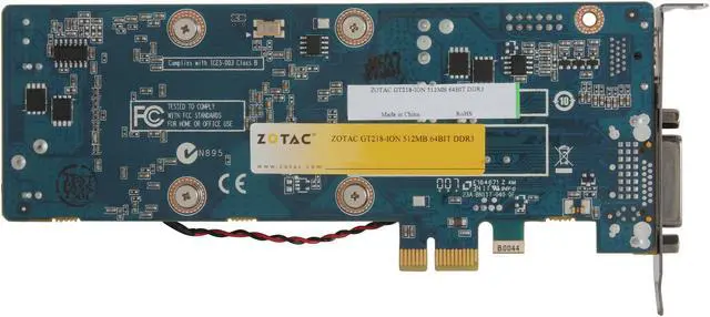 Alt view image 4 of 5 - ZOTAC GeForce GT 218 (NVIDIA ION graphics processor) 512MB DDR3 PCI Express x1 Low Profile Ready Graphics Card GT218IONGPU-A-E