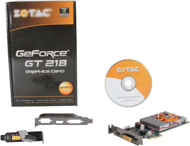Alt view image 5 of 5 - ZOTAC GeForce GT 218 (NVIDIA ION graphics processor) 512MB DDR3 PCI Express x1 Low Profile Ready Graphics Card GT218IONGPU-A-E