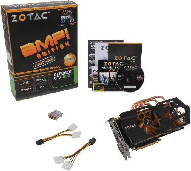 Alt view image 6 of 6 - ZOTAC AMP! GeForce GTX 680 2GB GDDR5 PCI Express 3.0 x16 SLI Support Graphics Card ZT-60102-10P