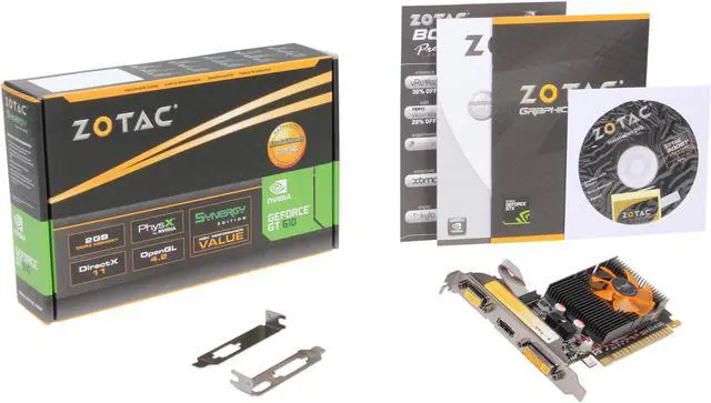 Alt view image 5 of 5 - ZOTAC Synergy Edition GeForce GT 610 2GB DDR3 PCI Express 2.0 x16 Low Profile Ready Graphics Card ZT-60601-10L