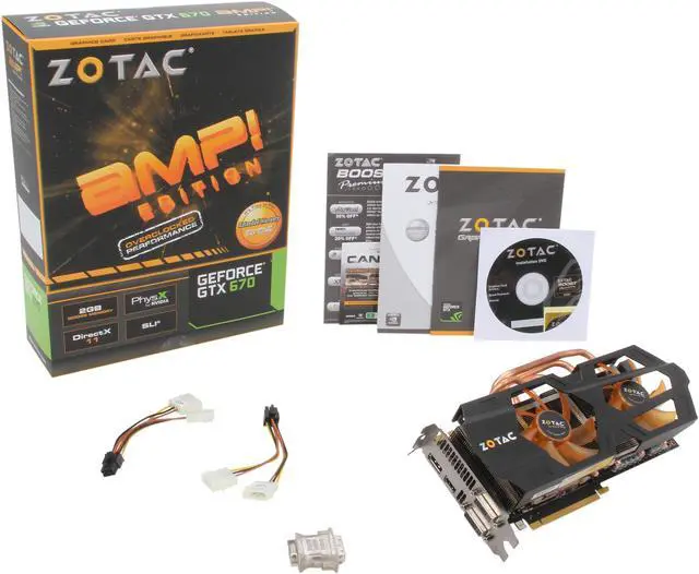 Alt view image 5 of 5 - ZOTAC AMP! GeForce GTX 670 2GB GDDR5 PCI Express 3.0 x16 SLI Support Graphics Card ZT-60302-10P