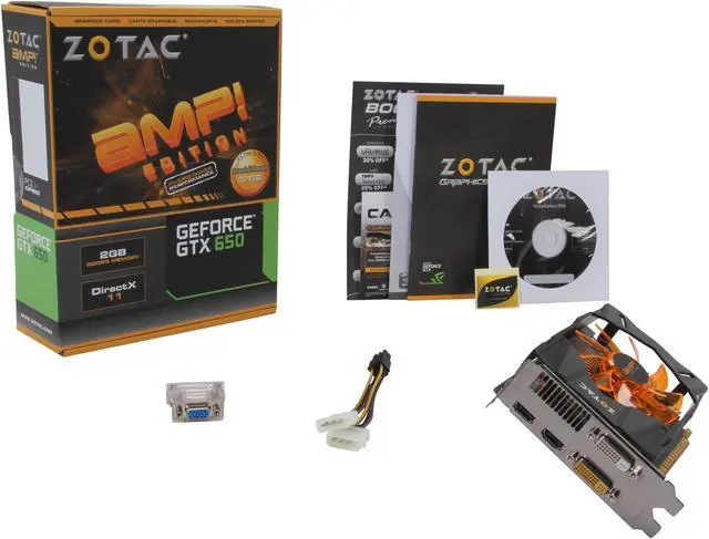 Alt view image 6 of 6 - ZOTAC AMP! GeForce GTX 650 2GB GDDR5 PCI Express 3.0 x16 Graphics Card ZT-61003-10M