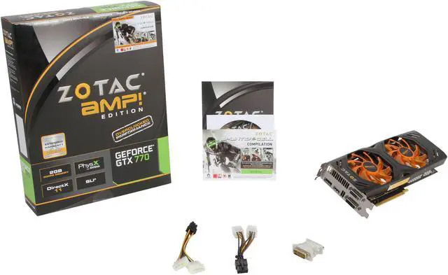 Alt view image 6 of 6 - ZOTAC AMP! SUPERCLOCKED ZT-70303-10P G-SYNC Support GeForce GTX 770 2GB 256-Bit GDDR5 PCI Express 3.0 HDCP Ready SLI Support Video Card