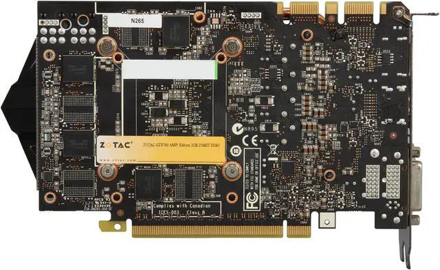 Alt view image 4 of 6 - ZOTAC AMP! SUPERCLOCKED ZT-70402-10P G-SYNC Support GeForce GTX 760 2GB 256-Bit GDDR5 PCI Express 3.0 HDCP Ready SLI Support Video Card