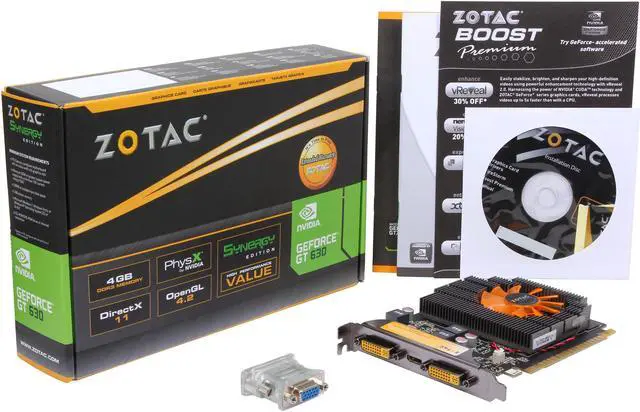 Alt view image 5 of 5 - ZOTAC Synergy Edition GeForce GT 630 4GB DDR3 PCI Express 2.0 x16 Graphics Card ZT-60413-10L