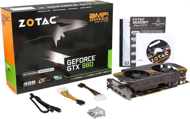Alt view image 6 of 6 - ZOTAC ZT-90202-10P GeForce GTX 980 AMP! Omega G-SYNC Support 4GB 256-Bit DDR5 HDCP Ready Video Card