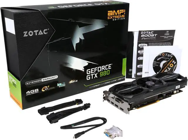 Alt view image 6 of 6 - ZOTAC GeForce GTX 980 AMP! Extreme ZT-90203-10P G-SYNC Support 4GB 256-Bit DDR5 HDCP Ready Video Card