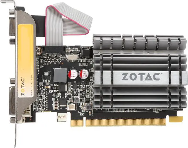 Alt view image 3 of 5 - ZOTAC GeForce GT 730 1GB DDR3 PCI Express 2.0 x16 (x8 lanes) Graphics Card ZT-71114-20L