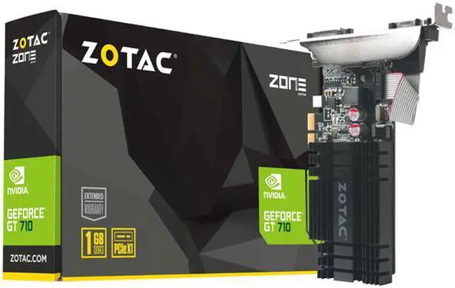 Alt view image 8 of 9 - ZOTAC GeForce GT 710 1GB DDR3 PCI Express x1 Graphics Card ZT-71304-20L