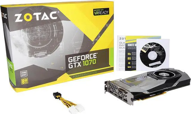 Alt view image 6 of 6 - ZOTAC GeForce GTX1070 GDDR5 8GB DirectX-12 Founders Edition, ZT-P10700A-10P