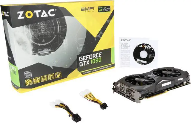 Alt view image 6 of 6 - ZOTAC GeForce GTX 1080 AMP! Edition, ZT-P10800C-10P, 8GB GDDR5X IceStorm Cooling, Metal Wraparound Carbon ExoArmor Exterior, Ultra-wide 100mm Fans, Spectra Lighting, PowerBoost, FREEZE Fan Stop
