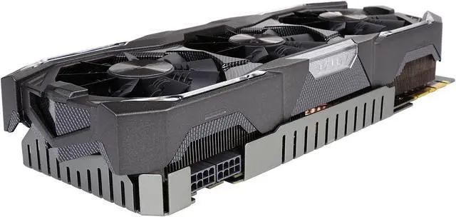 Alt view image 5 of 6 - ZOTAC GeForce GTX 1080 AMP! Extreme, ZT-P10800B-10P, 8GB GDDR5X IceStorm Cooling, Metal Wraparound Carbon ExoArmor exterior, Dual-blade EKO Fan, Spectra Lighting, PowerBoost, FREEZE fan stop
