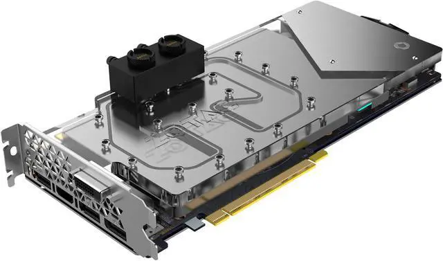 Main image of ZOTAC GeForce GTX 1080 ArcticStorm, ZT-P10800F-30P, 8GB GDDR5X ArcticStorm Liquid Cooling Waterblock, Spectra Lighting, Metal Wraparound Backplate, Direct Copper Contact, PowerBoost, G1/4 Threads